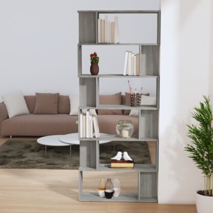 Bücherregal/Raumteiler Grau Sonoma 80x24x192 cm Holzwerkstoff - Image 3