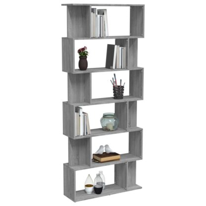 Bücherregal/Raumteiler Grau Sonoma 80x24x192 cm Holzwerkstoff - Image 4