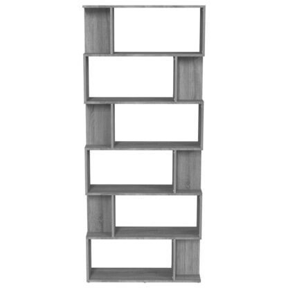 Bücherregal/Raumteiler Grau Sonoma 80x24x192 cm Holzwerkstoff - Image 5