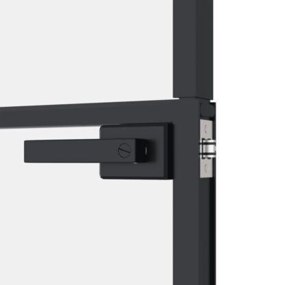 Innentür Schwarz 76x201,5 cm Hartglas & Aluminium Schlank - Image 7