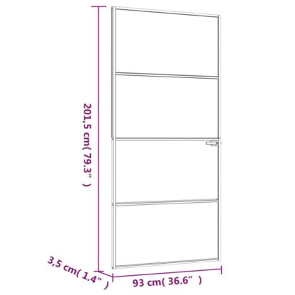 Innentür Schwarz 93x201,5 cm Hartglas & Aluminium Schlank - Image 8