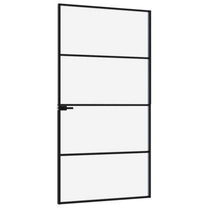 Innentür Schwarz 102x201,5 cm Hartglas & Aluminium Schlank - Image 4