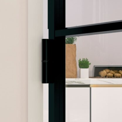 Innentür Schwarz 102x201,5 cm Hartglas & Aluminium Schlank - Image 6