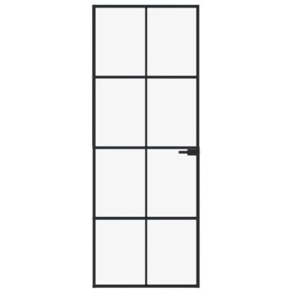 Innentür Schwarz 76x201,5 cm Hartglas & Aluminium Schlank - Image 3