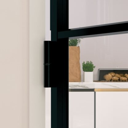 Innentür Schwarz 76x201,5 cm Hartglas & Aluminium Schlank - Image 6