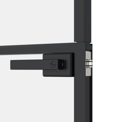 Innentür Schwarz 76x201,5 cm Hartglas & Aluminium Schlank - Image 7