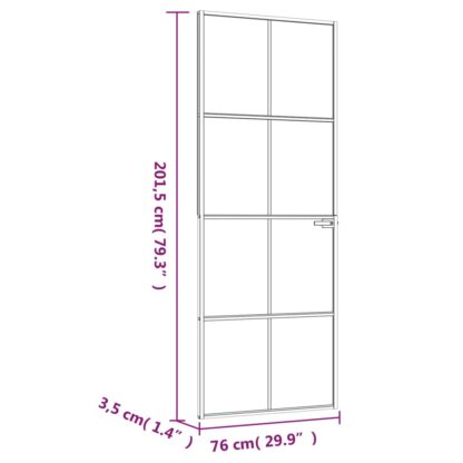 Innentür Schwarz 76x201,5 cm Hartglas & Aluminium Schlank - Image 8