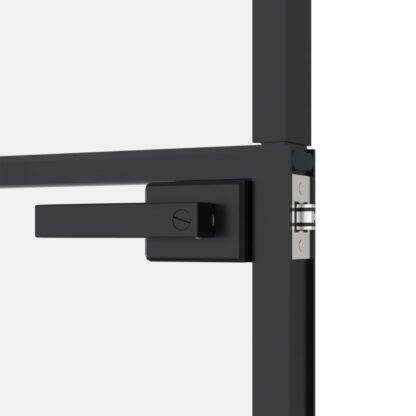 Innentür Schwarz 93x201,5 cm Hartglas & Aluminium Schlank - Image 7