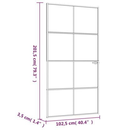 Innentür Schwarz 102x201,5 cm Hartglas & Aluminium Schlank - Image 8
