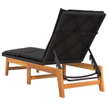 Sonnenliege mit Tisch Poly Rattan und Massivholz Akazie - Image 9