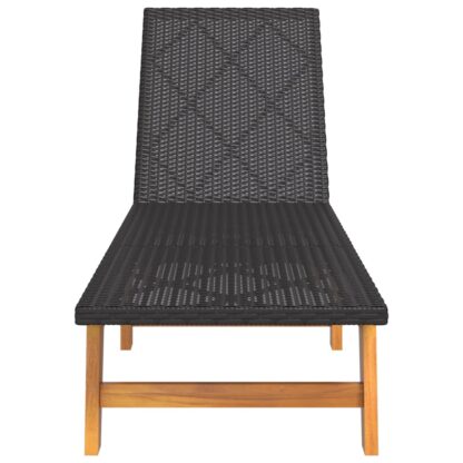 Sonnenliege mit Tisch Poly Rattan und Massivholz Akazie - Image 6