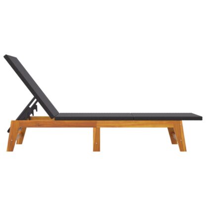 Sonnenliege mit Tisch Poly Rattan und Massivholz Akazie - Image 7