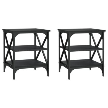 Beistelltische 2 Stk. Schwarz 40x42x50 cm Holzwerkstoff - Image 2