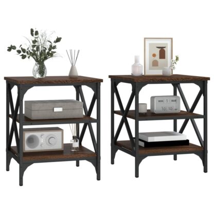 Beistelltische 2 Stk. Braun Eichen-Optik 40x42x50 cm - Image 4