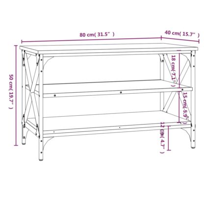 TV-Schrank Räuchereiche 80x40x50 cm Holzwerkstoff - Image 9