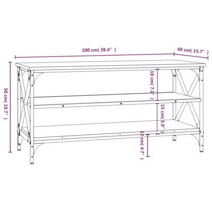 TV-Schrank Räuchereiche 100x40x50 cm Holzwerkstoff - Image 9