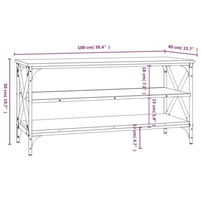 TV-Schrank Grau Sonoma 100x40x50 cm Holzwerkstoff - Image 9