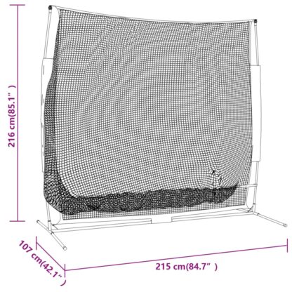 Golf-Übungsnetz Schwarz und Orange 215x107x216 cm Polyester - Image 10