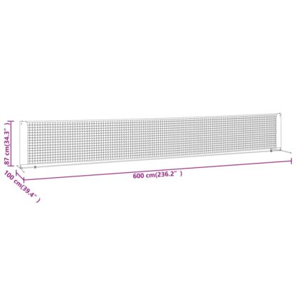 Tennisnetz Schwarz und Rot 600x100x87 cm Polyester - Image 9