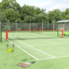 Tennisnetz Schwarz und Rot 600x100x87 cm Polyester