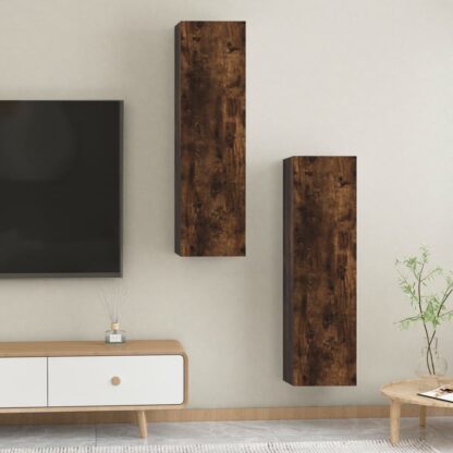 TV-Wandschränke 2 Stk. Räuchereiche 30,5x30x110 cm - Image 3