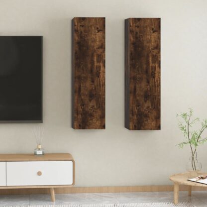 TV-Wandschränke 2 Stk. Räuchereiche 30,5x30x110 cm - Image 5