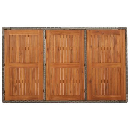 5-tlg. Garten-Essgruppe mit Kissen Grau Poly Rattan - Image 7