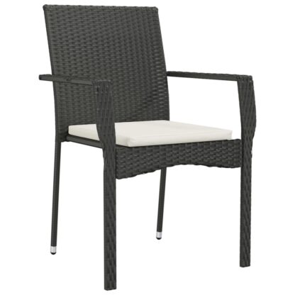 5-tlg. Garten-Essgruppe mit Kissen Schwarz Poly Rattan - Image 5