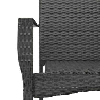 5-tlg. Garten-Essgruppe mit Kissen Schwarz Poly Rattan - Image 8