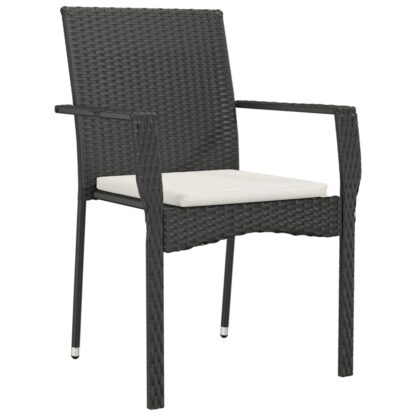 5-tlg. Garten-Essgruppe mit Kissen Schwarz Poly Rattan - Image 5