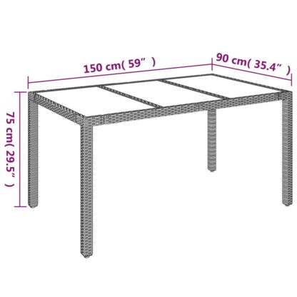 5-tlg. Garten-Essgruppe mit Kissen Schwarz Poly Rattan - Image 11