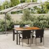5-tlg. Garten-Essgruppe mit Kissen Schwarz Poly Rattan