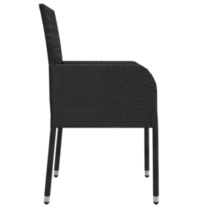 5-tlg. Garten-Essgruppe mit Kissen Schwarz Poly Rattan - Image 6