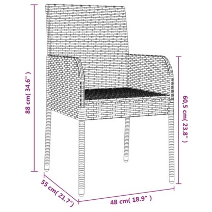 5-tlg. Garten-Essgruppe mit Kissen Schwarz Poly Rattan - Image 10