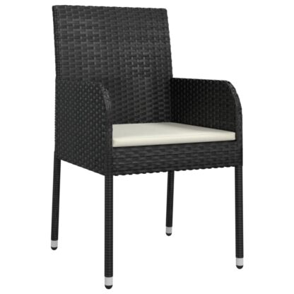 5-tlg. Garten-Essgruppe mit Kissen Schwarz Poly Rattan - Image 5