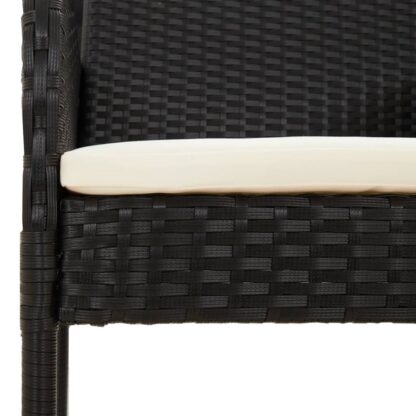 5-tlg. Garten-Essgruppe mit Kissen Schwarz Poly Rattan - Image 6