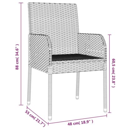 5-tlg. Garten-Essgruppe mit Kissen Schwarz Poly Rattan - Image 10