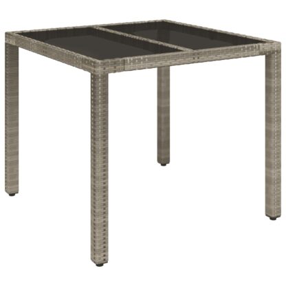 5-tlg. Garten-Essgruppe mit Kissen Grau Poly Rattan - Image 7