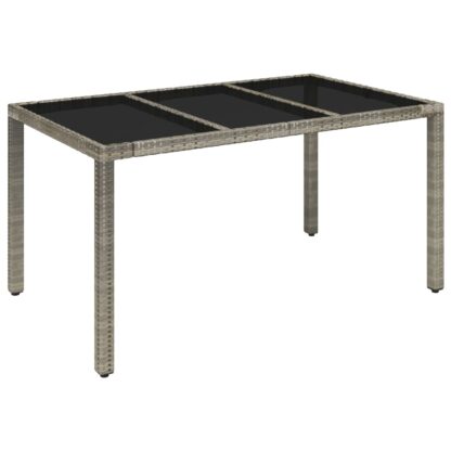 5-tlg. Garten-Essgruppe mit Kissen Grau Poly Rattan - Image 7