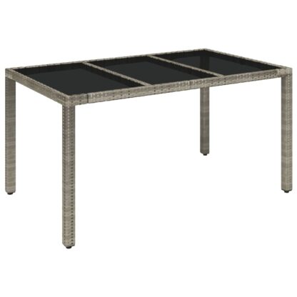 5-tlg. Garten-Essgruppe mit Kissen Grau Poly Rattan - Image 7