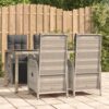 5-tlg. Garten-Essgruppe mit Kissen Grau Poly Rattan