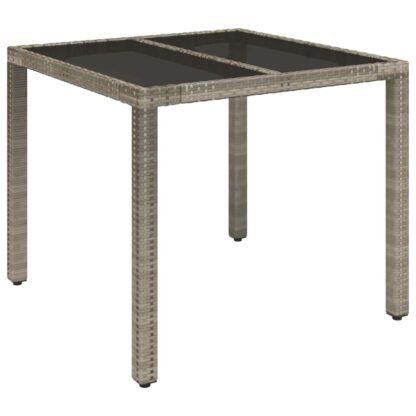 5-tlg. Garten-Essgruppe mit Kissen Grau Poly Rattan - Image 10