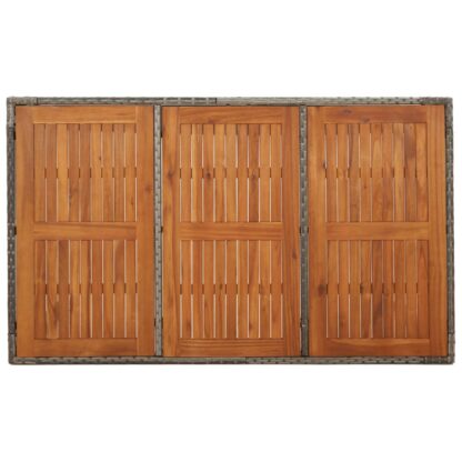 5-tlg. Garten-Essgruppe mit Kissen Grau Poly Rattan - Image 10