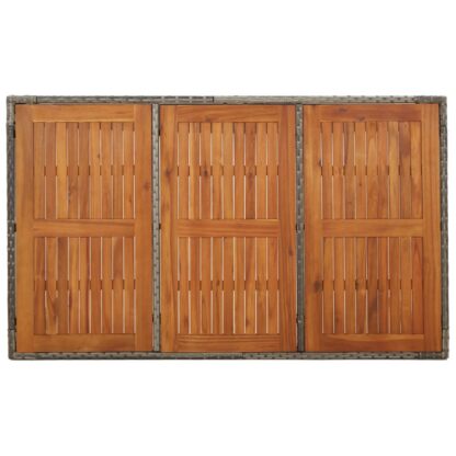 5-tlg. Garten-Essgruppe mit Kissen Grau Poly Rattan - Image 9