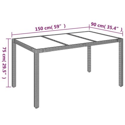 5-tlg. Garten-Essgruppe mit Kissen Schwarz Poly Rattan - Image 11