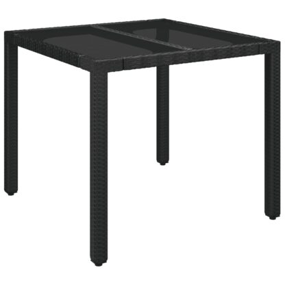 5-tlg. Garten-Essgruppe mit Kissen Schwarz Poly Rattan - Image 8
