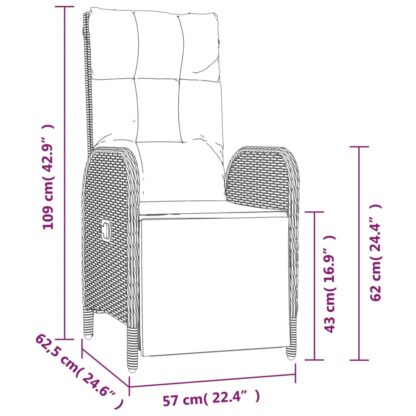 5-tlg. Garten-Essgruppe mit Kissen Schwarz Poly Rattan - Image 10