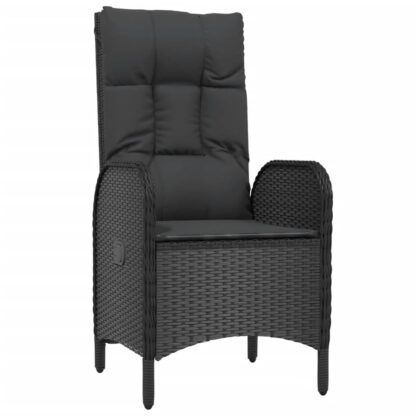 5-tlg. Garten-Essgruppe mit Kissen Schwarz Poly Rattan - Image 7