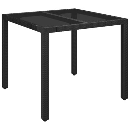 5-tlg. Garten-Essgruppe mit Kissen Schwarz Poly Rattan - Image 11