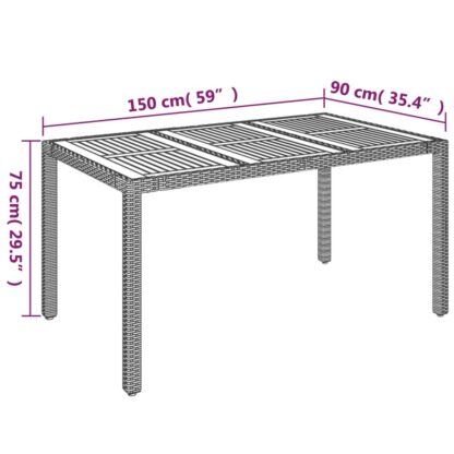 5-tlg. Garten-Essgruppe mit Kissen Schwarz Poly Rattan - Image 10